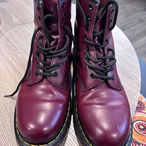 Dr. Martens Deep Red Combat Boots